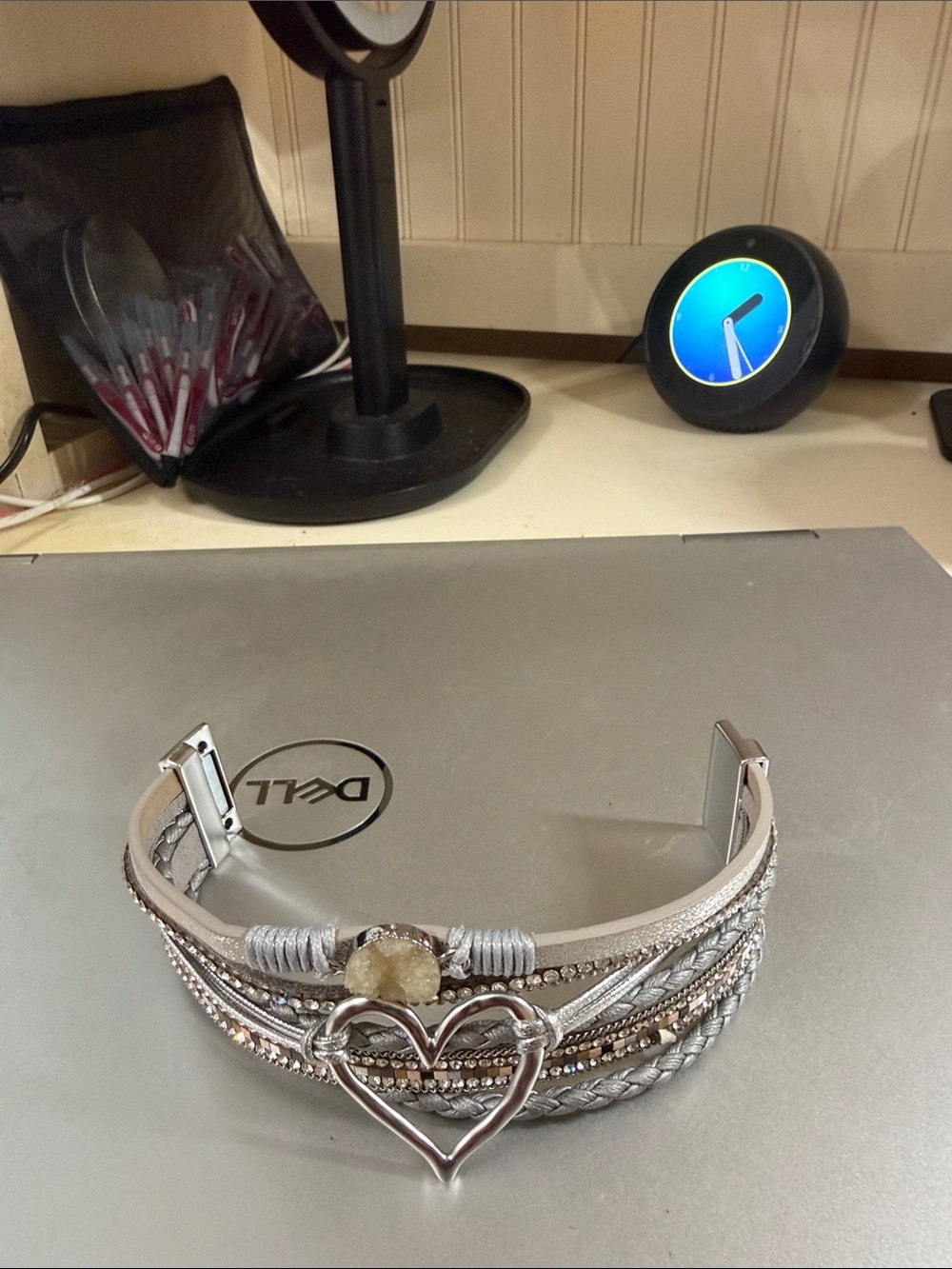 Silver stack heart bracelet 7.5”. Never worn. So cute!!